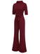 1930s Solid Rolled Collar Belted Jumpsuit, vintage romper, retro jumpsuit - perfect for women who love vintage and retro fashion