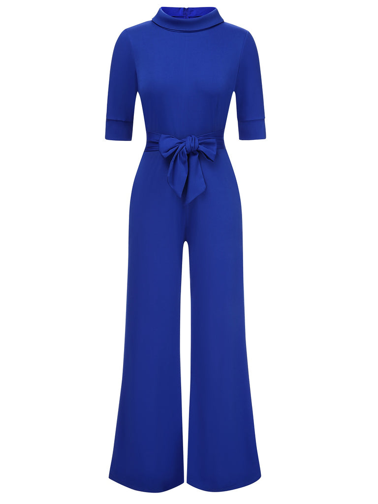 1930s Solid Rolled Collar Belted Jumpsuit, vintage romper, retro jumpsuit - perfect for women who love vintage and retro fashion