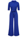 1930s Solid Rolled Collar Belted Jumpsuit, vintage romper, retro jumpsuit - perfect for women who love vintage and retro fashion