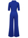 1930s Solid Rolled Collar Belted Jumpsuit, vintage romper, retro jumpsuit - perfect for women who love vintage and retro fashion