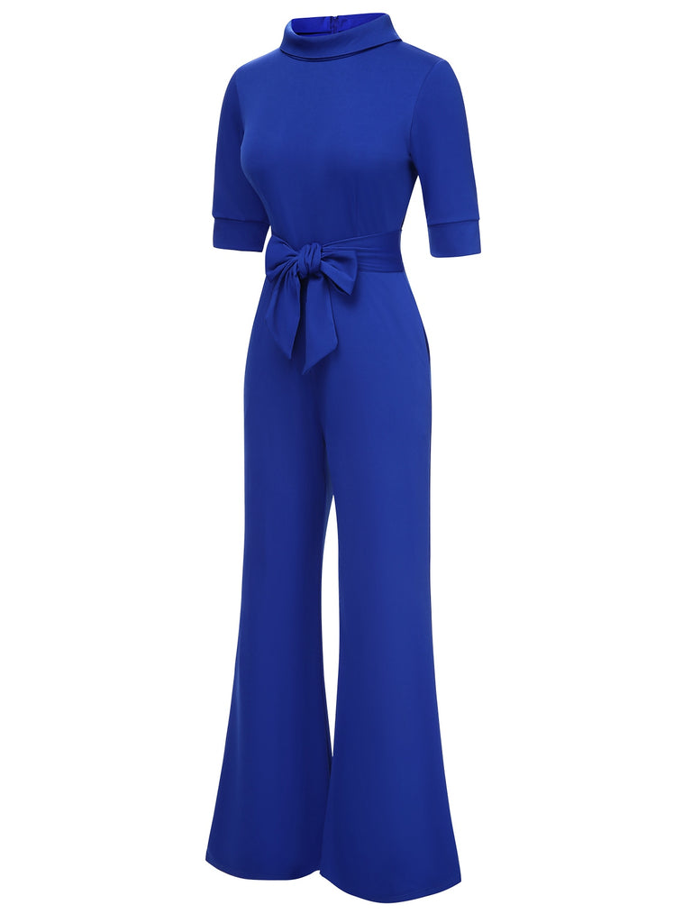 1930s Solid Rolled Collar Belted Jumpsuit, vintage romper, retro jumpsuit - perfect for women who love vintage and retro fashion