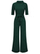 1930s Solid Rolled Collar Belted Jumpsuit, vintage romper, retro jumpsuit - perfect for women who love vintage and retro fashion