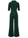 1930s Solid Rolled Collar Belted Jumpsuit, vintage romper, retro jumpsuit - perfect for women who love vintage and retro fashion