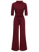 1930s Solid Rolled Collar Belted Jumpsuit, vintage romper, retro jumpsuit - perfect for women who love vintage and retro fashion