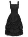 1930s Solid Square Neck Drawstring Layered Dress — the kind of 1930s dress that makes strangers smile