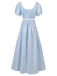 1930s Solid Square Neck Puff Sleeves Dress — the kind of 1930s dress that makes strangers smile