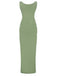 She slips into this 1930s Solid Square Neck Split Ruched Dress and suddenly it's a 1930s daydream