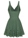1930s Solid Twist Front Hollow One-Piece Swimdress - vintage dress, retro fashion, elegant style for vintage lovers