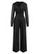 1930s Solid V-Neck Beading Mesh Jumpsuit, vintage romper, retro jumpsuit - perfect for women who love vintage and retro fashion