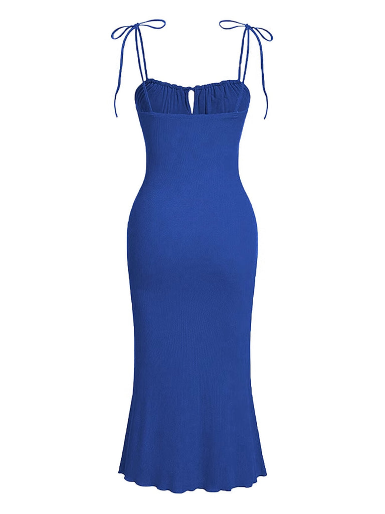 1930s Solid Wrinkles Spaghetti Straps Dress — the kind of 1930s dress that makes strangers smile