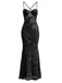 1930s Spaghetti Strap 3D Floral Maxi Mermaid Dress | vintage dress, retro fashion, elegant style - perfect for retro fashion enthusiasts