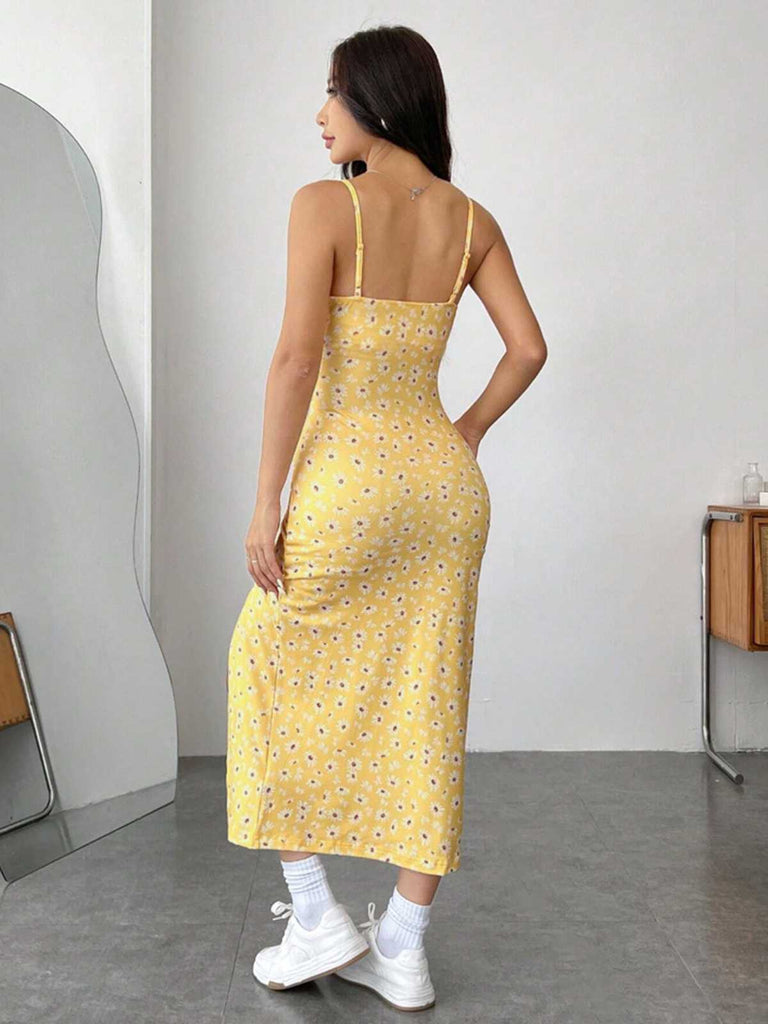 1930s Spaghetti Strap Daisy Slit Dress: where 1930s romance meets her modern spirit