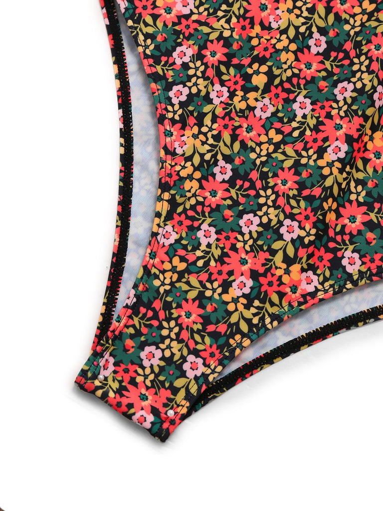 1930s Spaghetti Strap Ditsy Floral One-Piece Swimsuit — because 1930s glamour never goes out of style