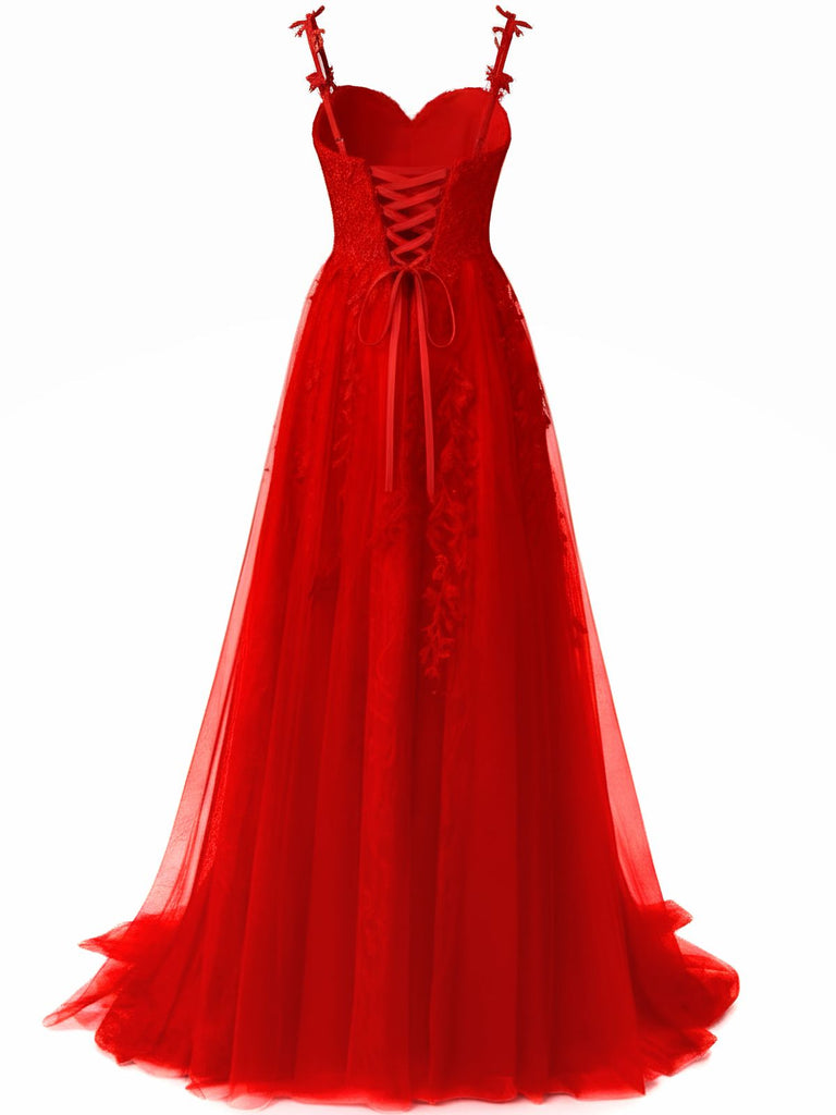 1930s Spaghetti Strap Lace Tulle Maxi Dress - vintage dress, retro fashion