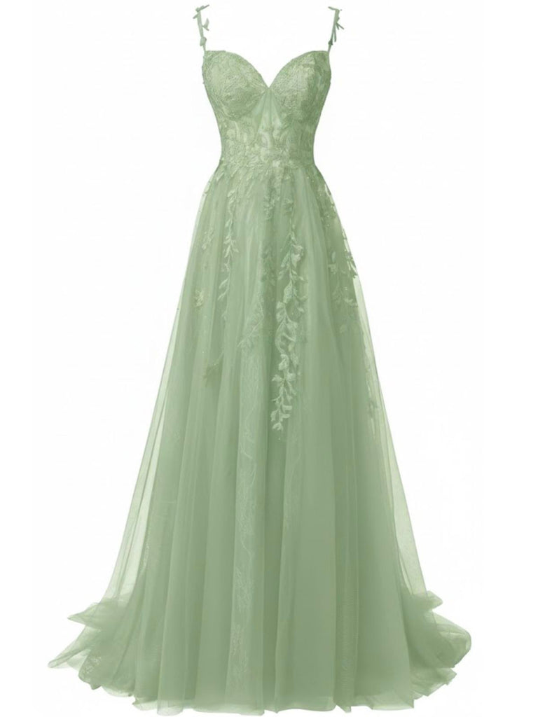 1930s Spaghetti Strap Lace Tulle Maxi Dress - vintage dress, retro fashion