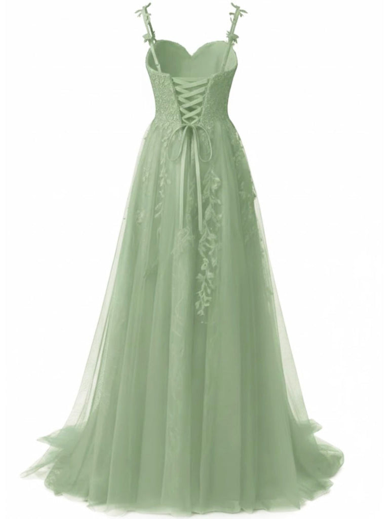 1930s Spaghetti Strap Lace Tulle Maxi Dress - vintage dress, retro fashion