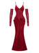 She slips into this 1930s Spaghetti Strap V-Neck Backless Velvet Dress and suddenly it's a 1930s daydream