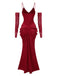 1930s Spaghetti Strap V-Neck Backless Velvet Dress: where 1930s romance meets her modern spirit