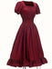 This 1930s Square Neck Wrinkles Puff Sleeves Dress wraps her in 1930s elegance, one twirl at a time