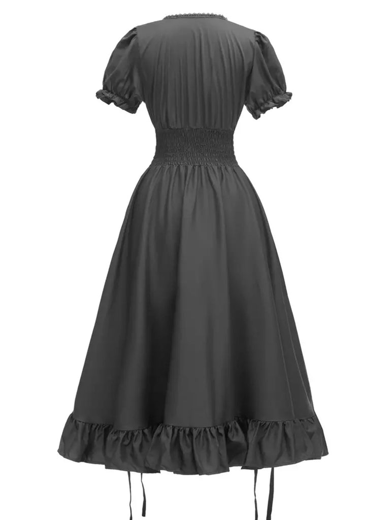 cross dressing men pictures Goth Dress Women Gothic Square Neck Steampunk Black Lace Up Mesh Sawing Dress