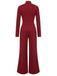 This 1930s Stand Collar Long Sleeve Wide Leg Jumpsuit whispers 1930s secrets to those who notice