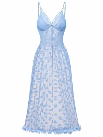 green emerald velvet dress Pansleejoy Women's Vintage Victorian Nightgown Summer Sleepwear Sleeveless  Lounge Dress, Blue#1, S at Amazon Women's Clothing store main image 0