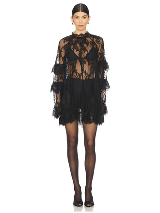 1930s Transparent Lace Perspective Slip Dress - vintage dress, retro fashion