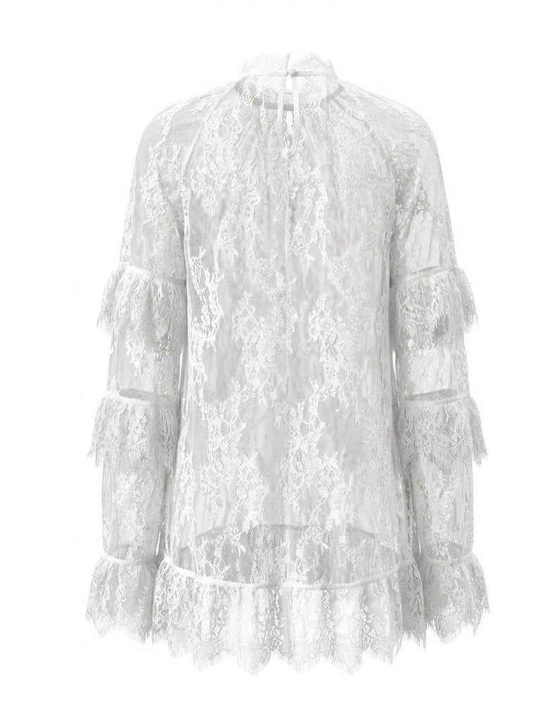1930s Transparent Lace Perspective Slip Dress - vintage dress, retro fashion, elegant style for vintage lovers