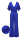 This 1930s V-Neck Knitted Solid Jumpsuit whispers 1930s secrets to those who notice