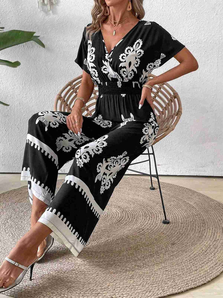1930s V-Neck National Totem Wideleg Jumpsuit: timeless 1930s elegance she makes her own