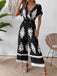 1930s V-Neck National Totem Wideleg Jumpsuit — 1930s vintage charm for her modern wardrobe