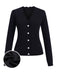 1930s V-Neck Ruffles Long Sleeve Sweater Coat - vintage fashion, retro style