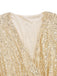 1930s V-Neck Sequined Ruffled Hem Dress - vintage dress, retro fashion