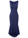 She slips into this 1930s V-Neck Sleeveless Ruffled Fishtail Dress and suddenly it's a 1930s daydream