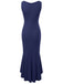 1930s V-Neck Sleeveless Ruffled Fishtail Dress, vintage dress, retro fashion - perfect for women who love vintage and retro fashion