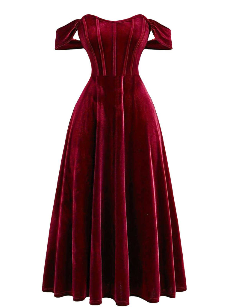 velvet formal dresses Emerald Green Velvet Evening Dress Dark Blue / US 2 main image 0