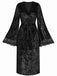 1930s Velvet Lace Long Sleeve Patchwork Pajama Robe - vintage fashion, retro style