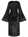 1930s Velvet Lace Long Sleeve Patchwork Pajama Robe - vintage fashion, retro style