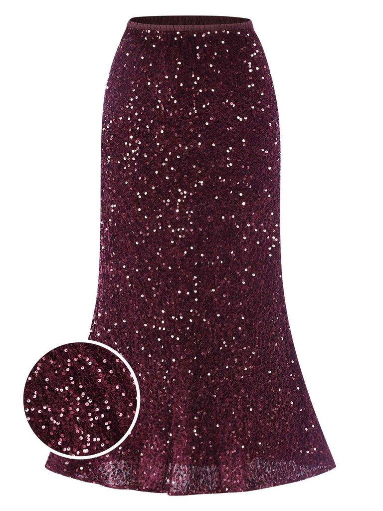She sways in this 1930s Velvet Sequined Mermaid Skirt and it's pure 1930s magic
