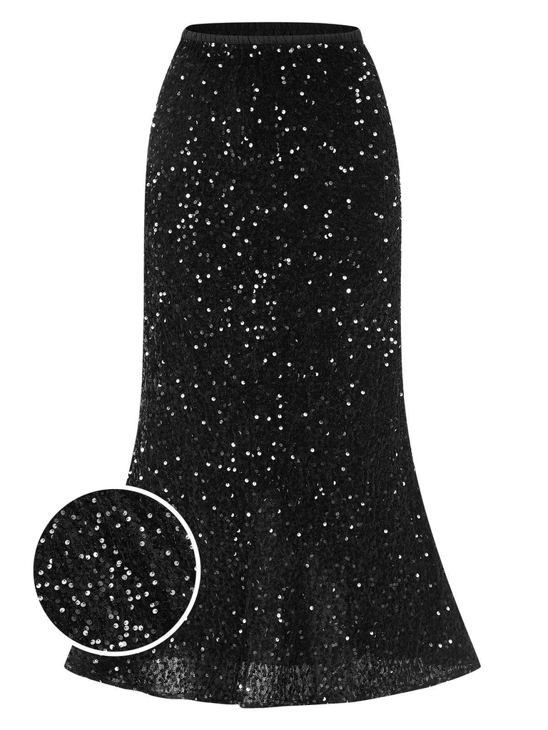 She sways in this 1930s Velvet Sequined Mermaid Skirt and it's pure 1930s magic