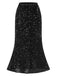 1930s Velvet Sequined Mermaid Skirt: 1930s grace for the woman who dances through life