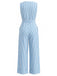 Blue 1930s Vertical Stripe V-Neck Sleeveless Belted Jumpsuit, vintage romper, retro jumpsuit - perfect for women who love vintage and retro fashion