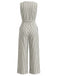 Blue 1930s Vertical Stripe V-Neck Sleeveless Belted Jumpsuit, vintage romper, retro jumpsuit - perfect for women who love vintage and retro fashion