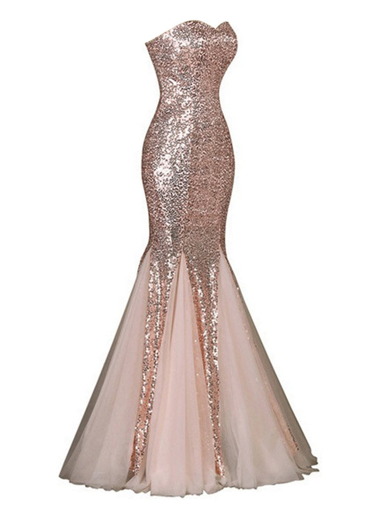 1930s Vintage Sequin Strapless Dress — a 1930s silhouette that turns sidewalks into runways
