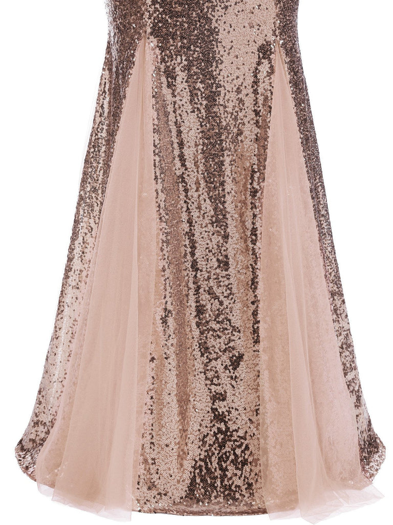 This 1930s Vintage Sequin Strapless Dress wraps her in 1930s elegance, one twirl at a time