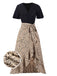 1930s Wrap V-Neck Patchwork Ruffle Dress, vintage dress, retro fashion - perfect for women who love vintage and retro fashion