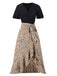 1930s Wrap V-Neck Patchwork Ruffle Dress, vintage dress, retro fashion - perfect for women who love vintage and retro fashion