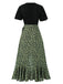 1930s Wrap V-Neck Patchwork Ruffle Dress, vintage dress, retro fashion - perfect for women who love vintage and retro fashion