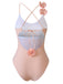 1940s 3D Back Cross Straps Swimsuit: 1940s Riviera elegance, reimagined for her