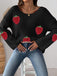 1940s 3D Strawberry Surplice Patchwork Sweater - vintage fashion, retro style
